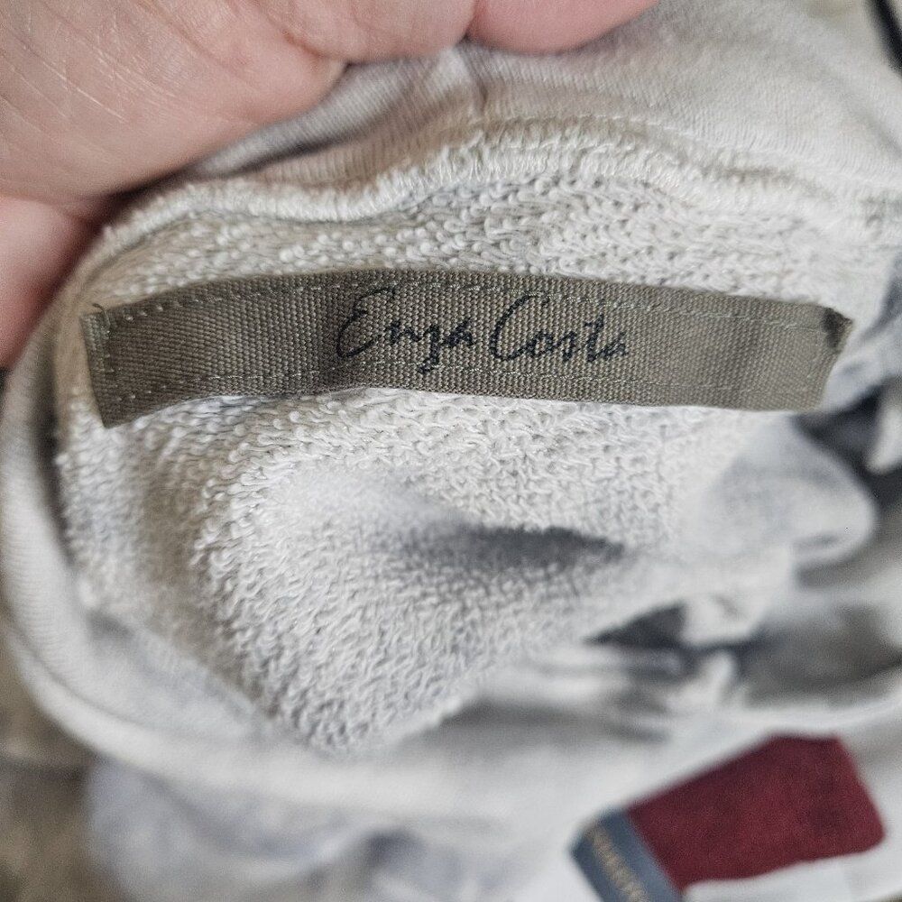 Enza Costa Tie-Dye Blue Ivory Women's sweatshirt Cropped Hoodie Size M - Picture 7 of 7